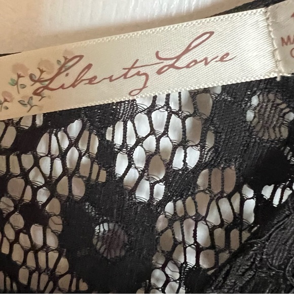 Women's Liberty Love Black Short Dress, Lace Top, Lined, Babydoll Dress, 1XL - Picture 11 of 13